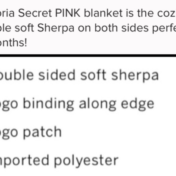 NIP Victoria’s Secret Pink Sherpa blanket - Picture 4 of 5